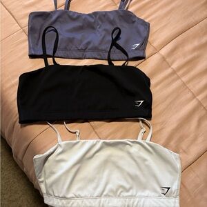 Gymshark Sports Bras - Black, Gray, and White